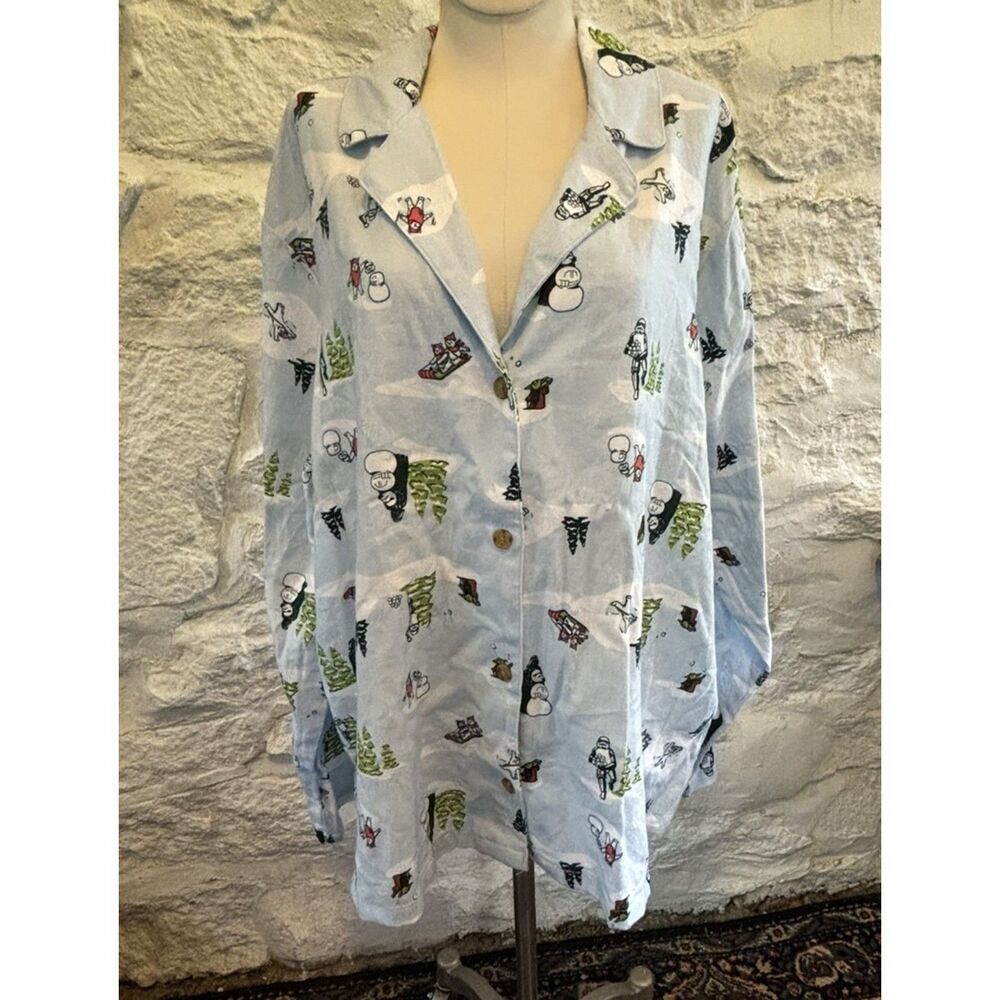 Old Navy x Star Wars Flannel Sleep Top Ewoks Yoda Vader Stormtroopers Winterβ XL